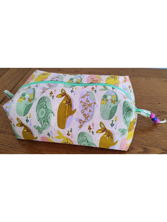 Trousse de toilette florale multicolore zippée | Pochette de rangement élégante