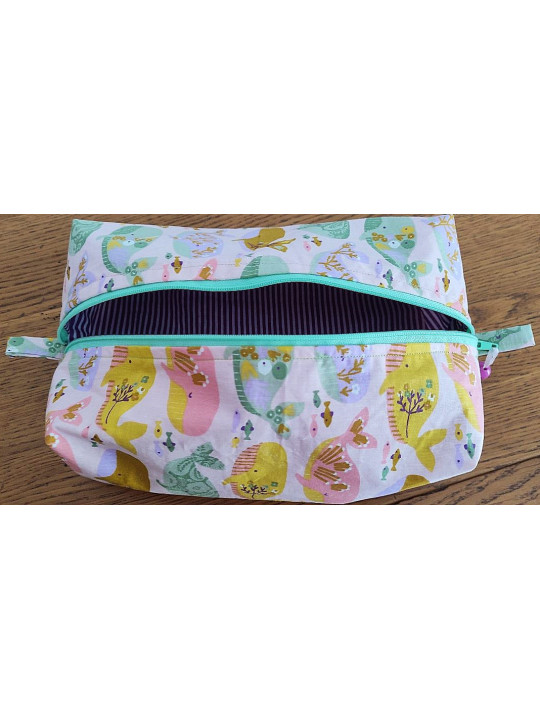 Trousse de toilette florale multicolore zippée | Pochette de rangement élégante