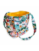 Sac Cabas Fleuri Artisanal en Tissu – Doublure Satin Jaune