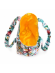 Sac Cabas Fleuri Artisanal en Tissu – Doublure Satin Jaune