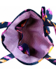 Sac cabas fleuri en velours côtelé camel | Sac artisanal femme
