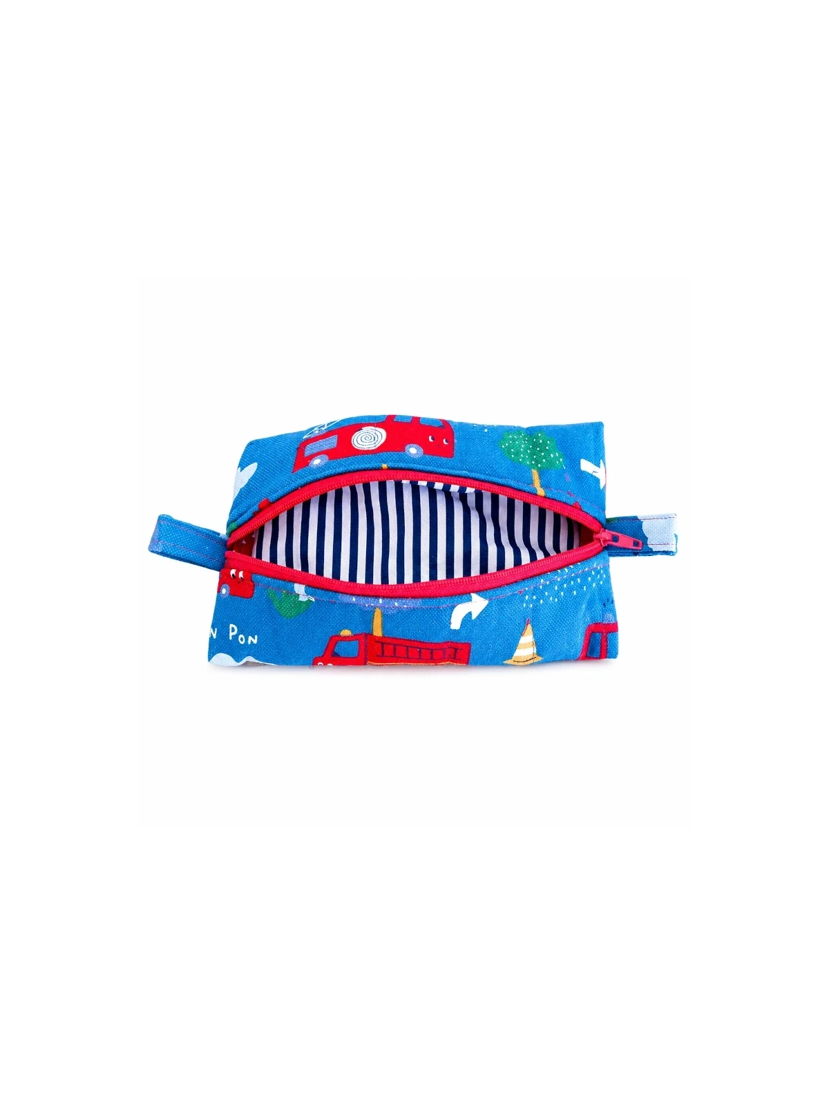 Trousse scolaire plate enfant – Trousse à stylos bleu motifs camion de pompier