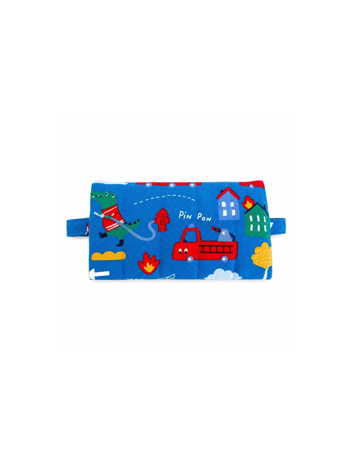 Trousse scolaire plate enfant – Trousse à stylos bleu motifs camion de pompier