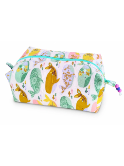 Trousse de toilette florale multicolore zippée | Pochette de rangement élégante