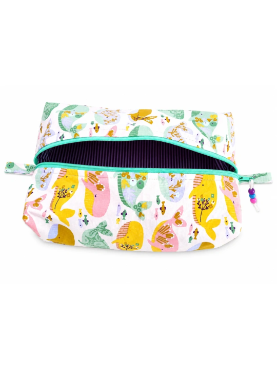 Trousse de toilette florale multicolore zippée | Pochette de rangement élégante