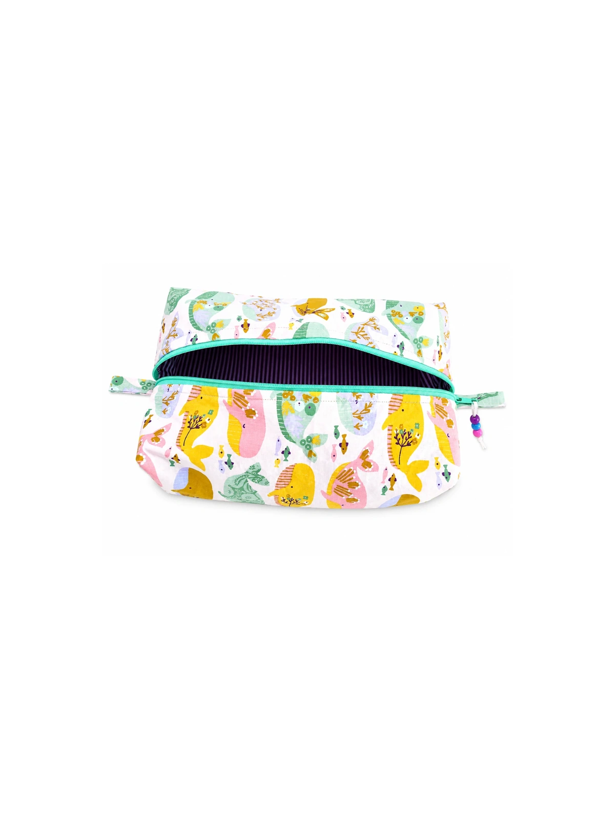 Trousse de toilette florale multicolore zippée | Pochette de rangement élégante