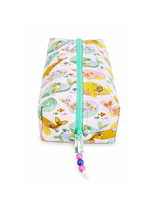 Trousse de toilette florale multicolore zippée | Pochette de rangement élégante