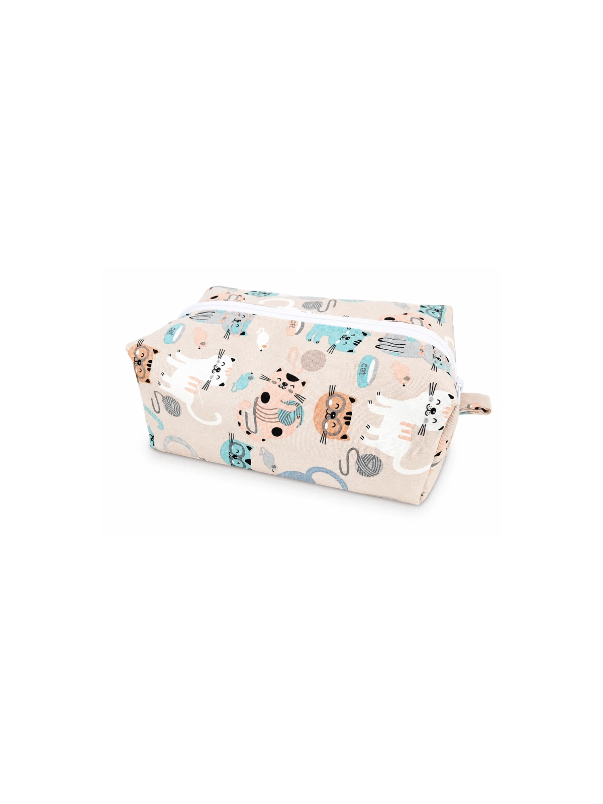Grande trousse de toilette motifs chats | Pochette de rangement zippée