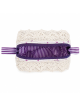 Petiite trousse artisanale matelassée en tissu fleuri avec dentelle | Accessoire fait main