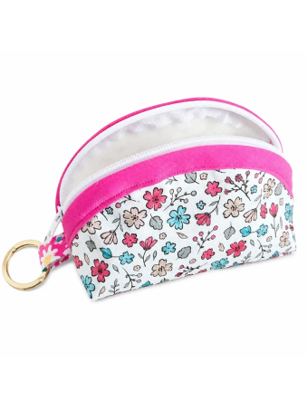 Petite pochette de voyage fleurie avec fermeture zippée – pour maquillage et accessoires