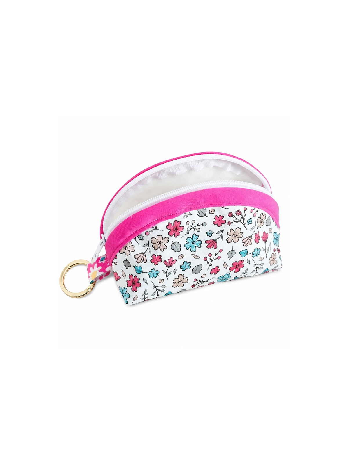 Petite pochette de voyage fleurie avec fermeture zippée – pour maquillage et accessoires