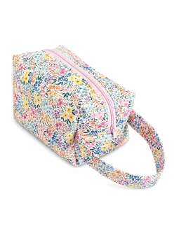 Trousse de toilette zippée motif confettis multicolores