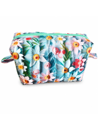 Trousse de toilette imprimé 3D fleurs colorées