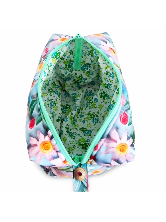 Trousse de toilette imprimé 3D fleurs colorées