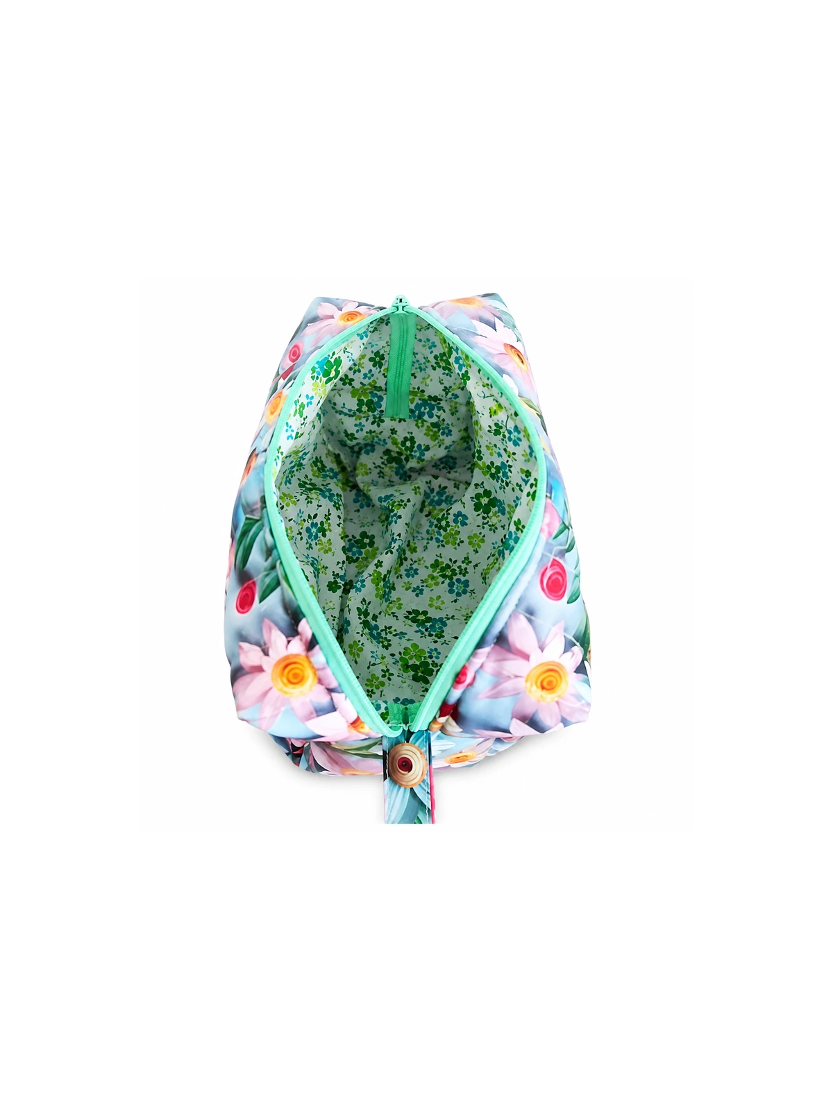 Trousse de toilette imprimé 3D fleurs colorées