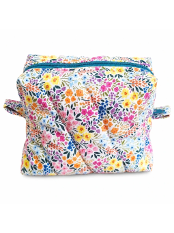 Trousse de toilette zippée et matelassée au joli imprimé champêtre