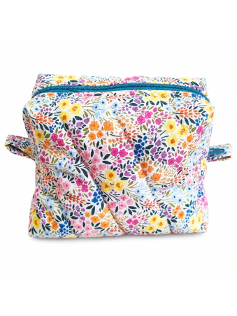 Trousse de toilette zippée et matelassée au joli imprimé champêtre