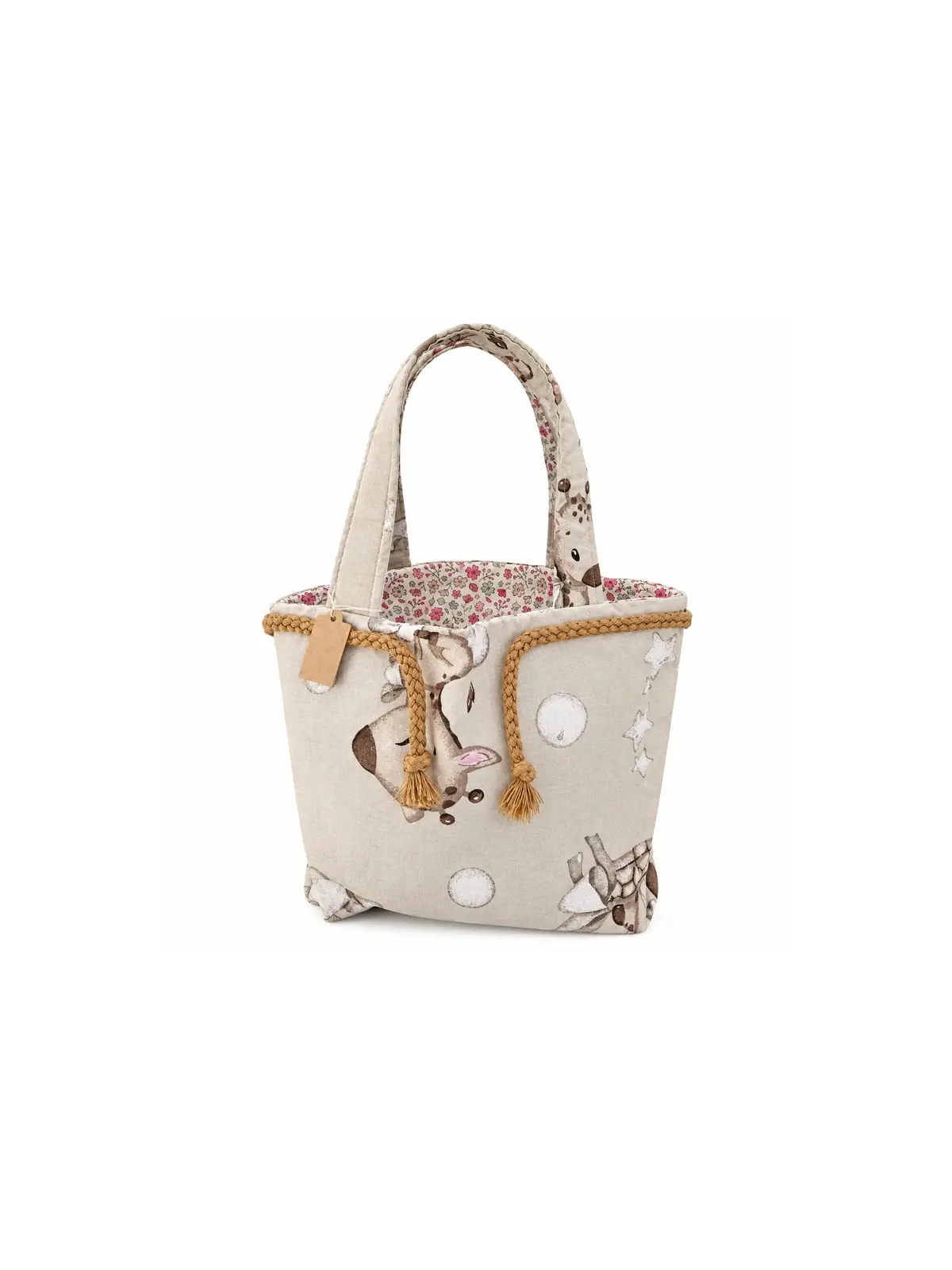 Petit sac artisanal motif faon | Sac fait main original