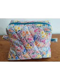 Trousse de toilette fleurie multicolore | Pochette zippée