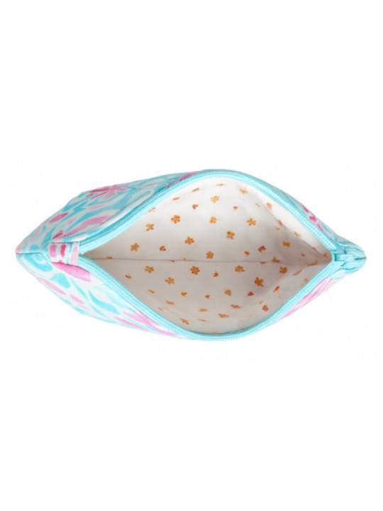 Pochette colorée à motifs abstraits – trousse plate tendance estivale
