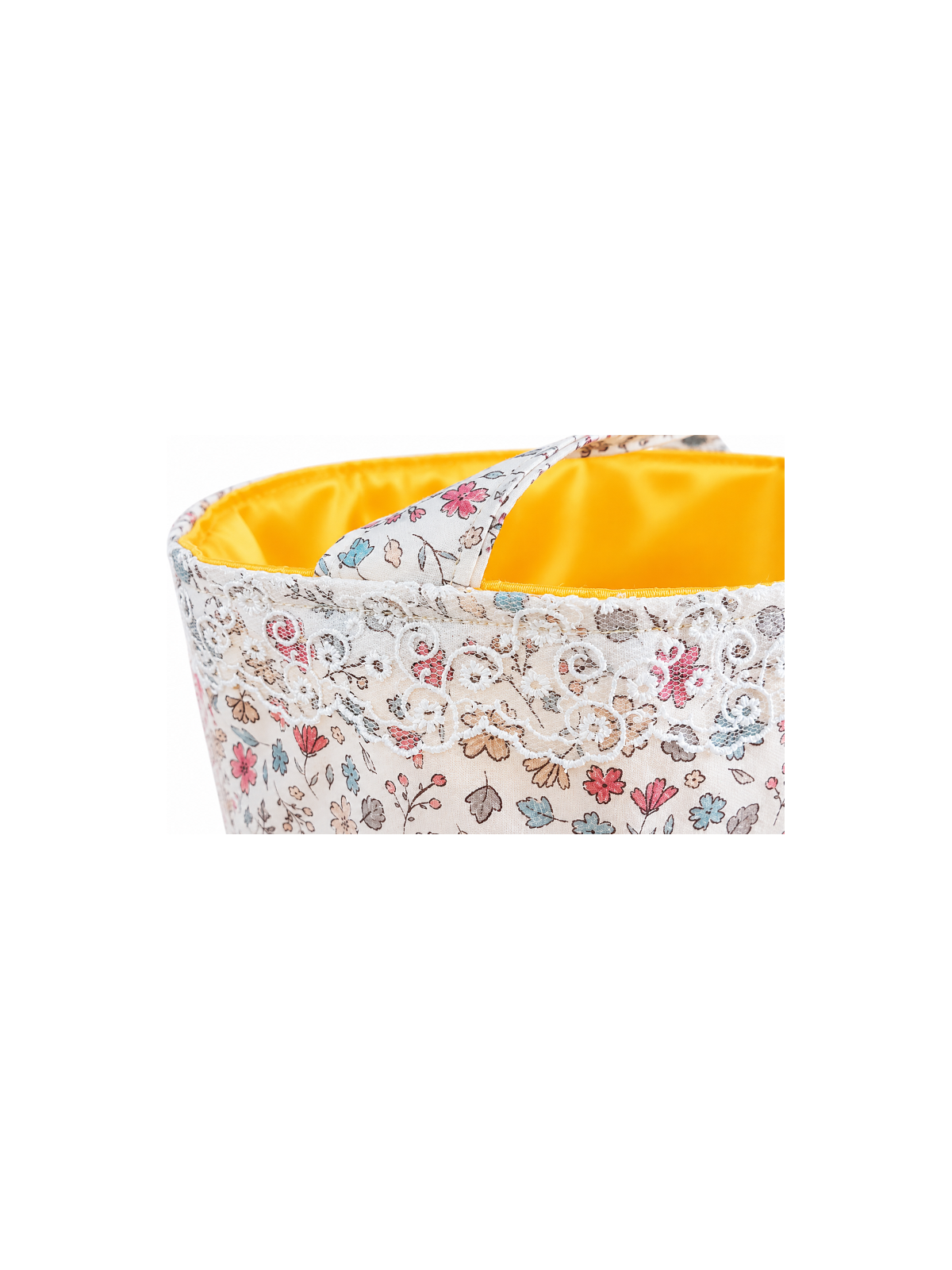 Sac cabas artisanal blanc à fleurs multicolores – Fait main