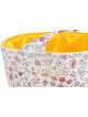 Sac cabas artisanal blanc à fleurs multicolores – Fait main