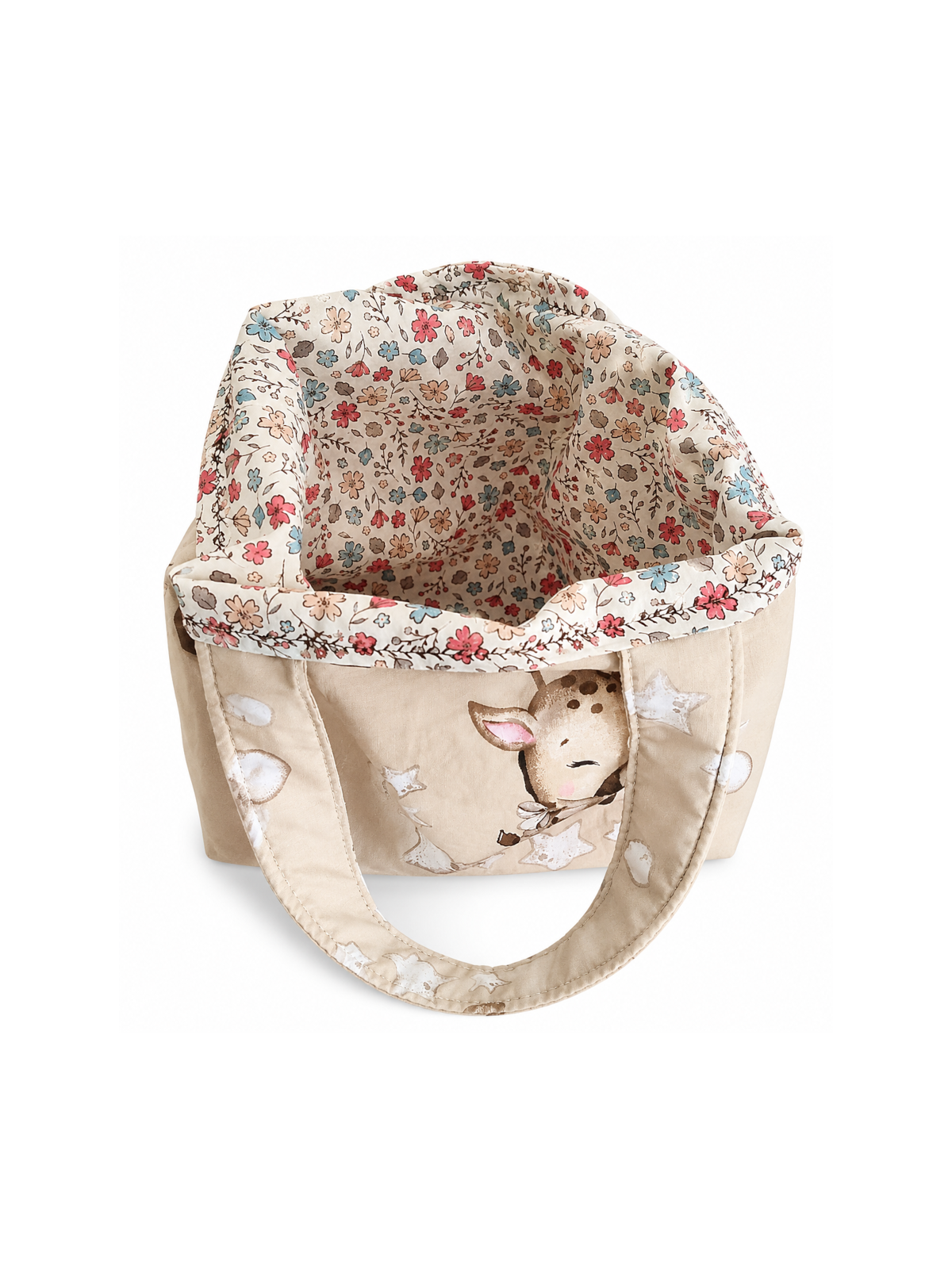 Petit sac artisanal motif faon | Sac fait main original