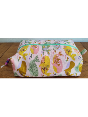 Trousse de toilette florale multicolore zippée | Pochette de rangement élégante